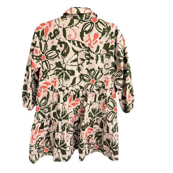 NWT Anthropologie Maeve Bettina Tiered Mini Shirt Dress Pink Green Petite Small - Picture 8 of 8